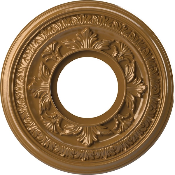 Ekena Millwork Baltimore PVC Medallion (Canopies up to 4 1/4"), 10"OD x 3 1/2"ID x 3/4"P, Metallic Vintage Gold CMP10BADVG - main